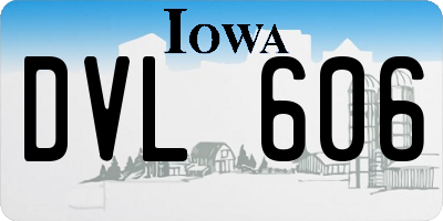 IA license plate DVL606