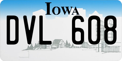 IA license plate DVL608