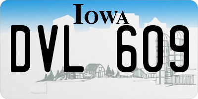 IA license plate DVL609