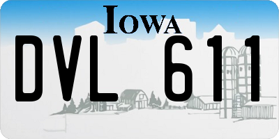 IA license plate DVL611