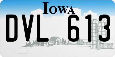 IA license plate DVL613