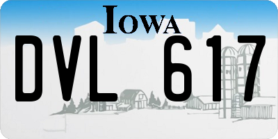 IA license plate DVL617