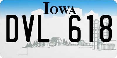 IA license plate DVL618