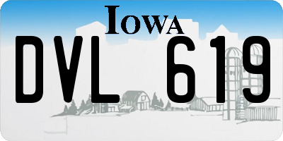 IA license plate DVL619