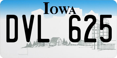 IA license plate DVL625
