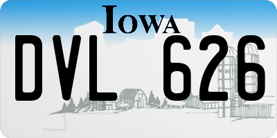 IA license plate DVL626