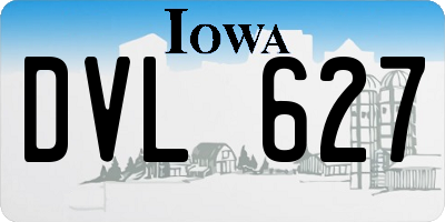 IA license plate DVL627