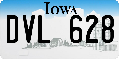 IA license plate DVL628