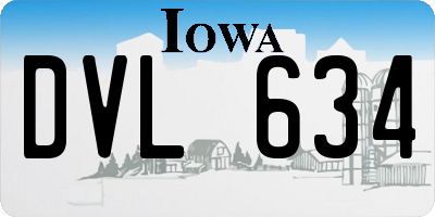 IA license plate DVL634