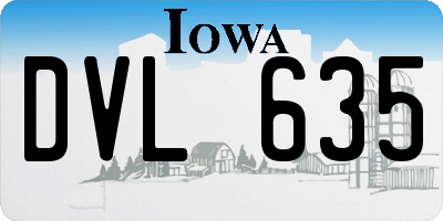 IA license plate DVL635