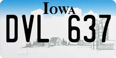 IA license plate DVL637