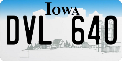 IA license plate DVL640