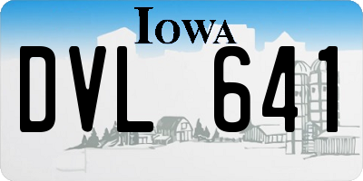 IA license plate DVL641
