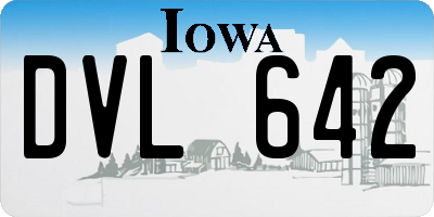 IA license plate DVL642