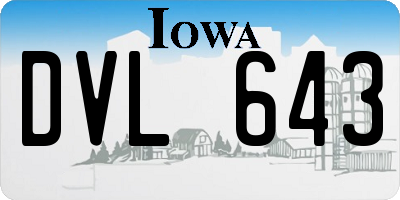 IA license plate DVL643