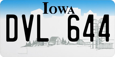 IA license plate DVL644
