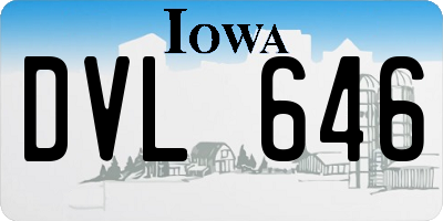 IA license plate DVL646
