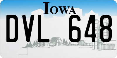 IA license plate DVL648