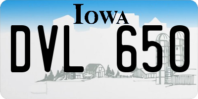 IA license plate DVL650