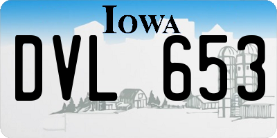 IA license plate DVL653