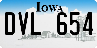 IA license plate DVL654
