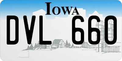 IA license plate DVL660