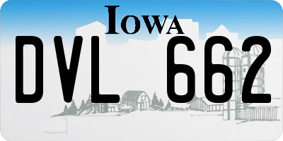 IA license plate DVL662