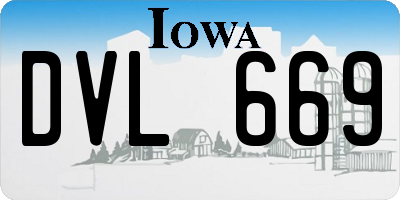 IA license plate DVL669