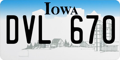 IA license plate DVL670