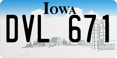 IA license plate DVL671