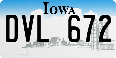 IA license plate DVL672