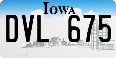 IA license plate DVL675