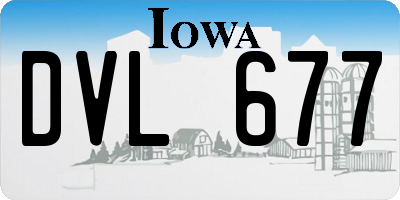 IA license plate DVL677