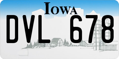 IA license plate DVL678