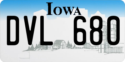 IA license plate DVL680