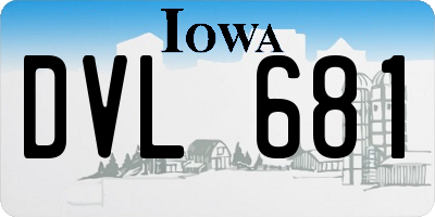 IA license plate DVL681