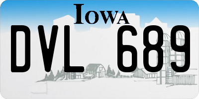 IA license plate DVL689