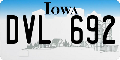 IA license plate DVL692