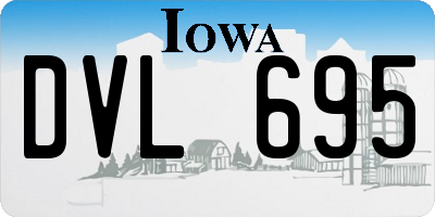 IA license plate DVL695