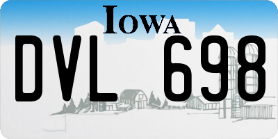 IA license plate DVL698
