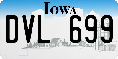 IA license plate DVL699