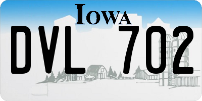 IA license plate DVL702