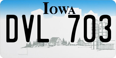 IA license plate DVL703
