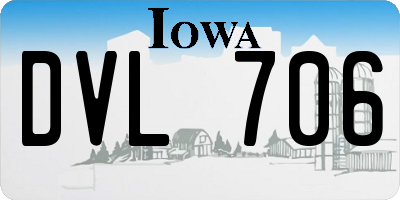 IA license plate DVL706