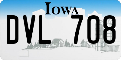 IA license plate DVL708