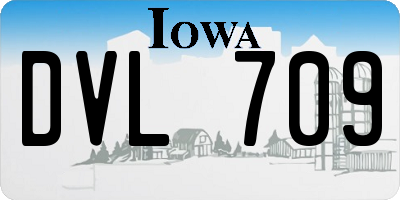 IA license plate DVL709