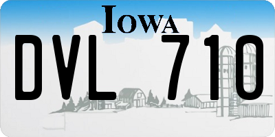 IA license plate DVL710
