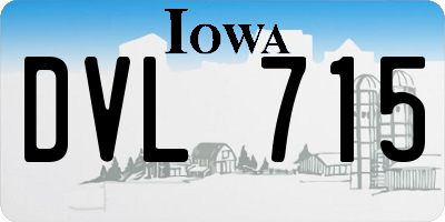 IA license plate DVL715