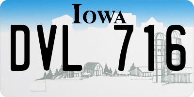 IA license plate DVL716