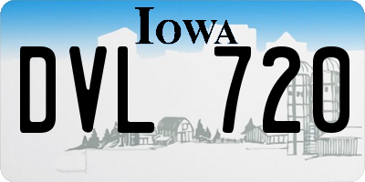 IA license plate DVL720